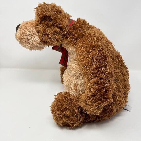 Gund Harley Slouchy Teddy Bear 16" Plush 46129 Plaid Red Green Neck Bow Toy Soft - Picture 6 of 12